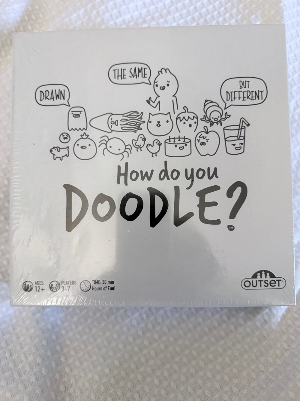 Outset How Do You Doodle? White Party Drawing Board Game